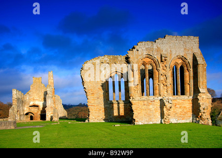 English Heritage Site Egglestone le rovine dell'abbazia nei pressi di Barnard Castle Durham County Teesdale England Regno Unito Foto Stock