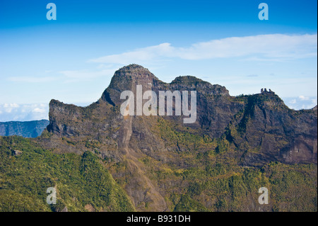 Foto aerea di picco del vulcano Mafate, La Réunion, Francia | Gipfel, Mafate, La Réunion, Luftaufnahme Foto Stock