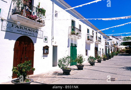 Facciate in Sant Miguel de Ca Cala Ibiza Isole Baleari Spagna Foto Stock