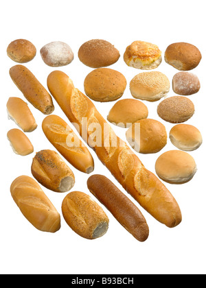 Selezione di pane, focacce e rotoli Foto Stock