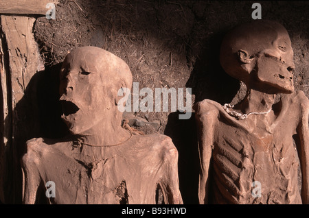 Corpi mummificati a Arbara Medhane Alem Etiopia Foto Stock