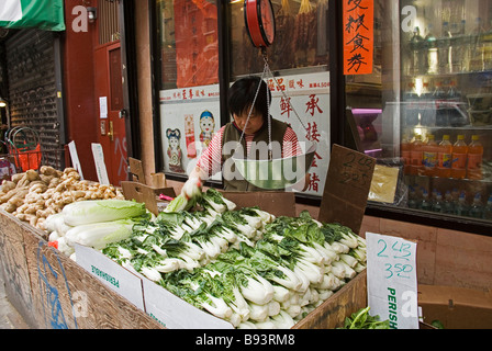 Mercato vegetale, Chinatown, Manhattan, New York City, New York, Stati Uniti Foto Stock