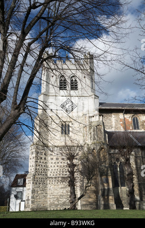 Chiesa dell'abbazia di Waltham, Waltham Abbey Essex, Inghilterra. Foto Stock