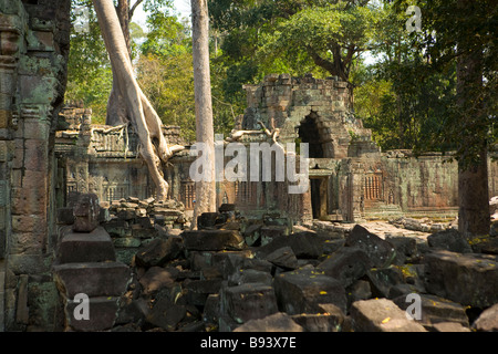 Ingresso al Preah Kahn Angkor Wat Cambogia complesse Foto Stock