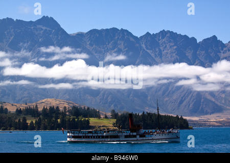 SS Earnslaw sul lago Wakatipu Queenstown Nuova Zelanda Foto Stock