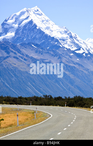 Strada per Monte Cook Aoraki Isola del Sud della Nuova Zelanda Foto Stock