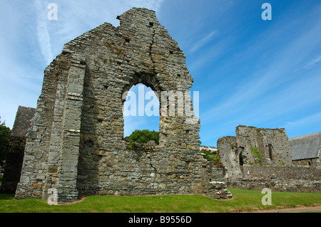 St Dogmaels le rovine dell'Abbazia Pembrokeshire Foto Stock