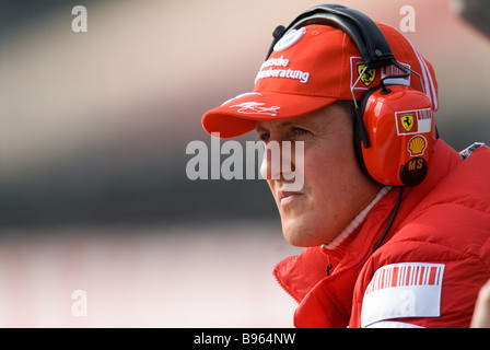 Michael Schumacher GER Ferrari durante la Formula 1 sessioni di prove sul Circuito de Catalunya vicino a Barcellona nel marzo 2009 Foto Stock