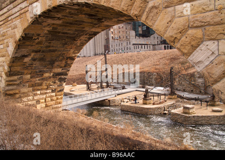 Rovine del Mulino Park Minneapolis Minnesota Foto Stock