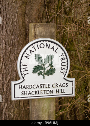 Hardcastle Crags segno, vicino a Hebden Bridge, Calderdale Foto Stock