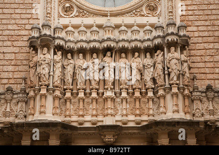 Basilica, Monestir de Montserrat, monastero di montagna, Spagna Foto Stock