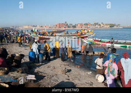 West Africa Senegal Saint Louis villaggio di pescatori Foto Stock