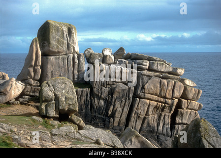 Affioramenti granitici a testa interna testa Peninnis St Marys Isole Scilly England Regno Unito Foto Stock