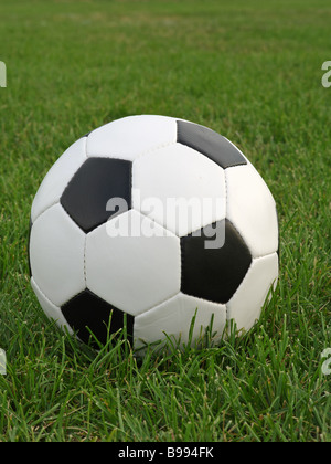 Pallone da calcio in erba Foto Stock