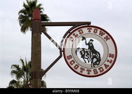 Foto di stock di Old Town Scottsdale segno Foto Stock