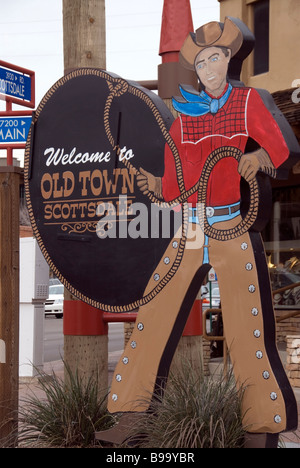 Foto di stock di Old Town Scottsdale segno Foto Stock