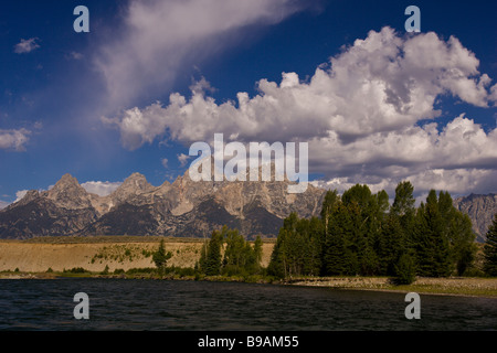 WYOMING USA Teton Mountains e Snake River in Grand Teton National Park Foto Stock