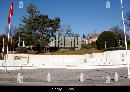 Ingresso al Parco Olimpico e Museo ouchy a sud della città di losanna svizzera Foto Stock