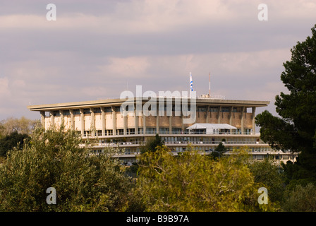Vista della Knesset unicamerale il legislatore nazionale di Israele, trova in Givat Ram, Gerusalemme Ovest. Israele Foto Stock