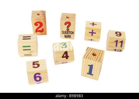 Numero di legno blocchi Foto Stock