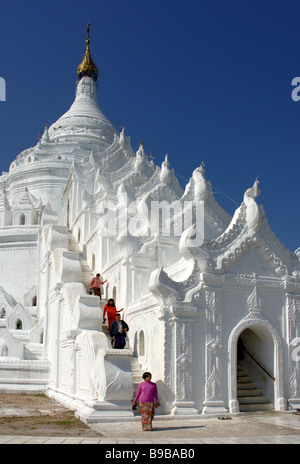 Hsinbyume Pagode a Mingun Birmania Myanmar Foto Stock