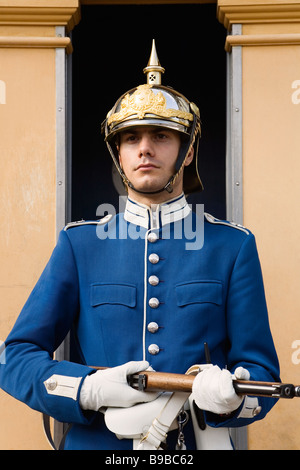 Stoccolma, Svezia. Sentry presso il Palazzo Reale di Kungliga Slottet Foto Stock