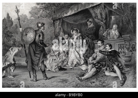 I nove dignitari dell'amore del lavoro perduto amore del lavoro perso è uno di William Shakespeare commedie precoce, credeva di avere bee Foto Stock