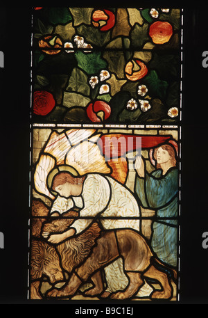 726-2-77ay Daniele nella fossa dei leoni Burne-Jones 1879 tutti Hallows Allerton, Liverpool Foto Stock