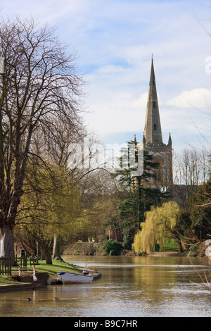 Chiesa della Santa Trinità, Stratford Upon Avon, Warwickshire, il luogo di sepoltura di William Shakespeare Foto Stock