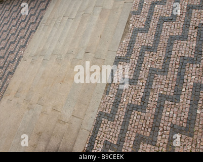 Pavimentata scalinata della vista di dettaglio. Praga. Repubblica ceca. Foto Stock