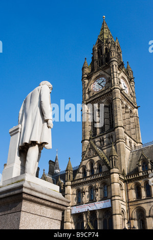 Il Municipio progettato dall architetto Alfred Waterhouse, Albert Square, Manchester, Inghilterra Foto Stock