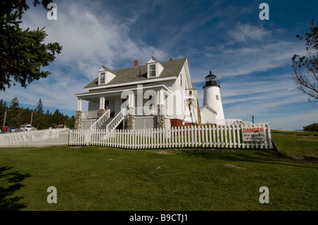 Maine La costa scoscesa: Pemaquid Point Lighthouse, Bristol, Maine Foto Stock