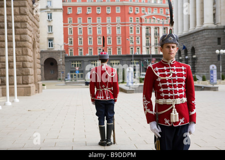 Presidente s palace il cambio della guardia a Sofia Bulgaria Foto Stock