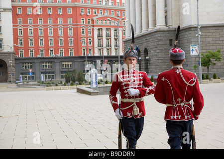 Presidente s palace il cambio della guardia a Sofia Bulgaria Foto Stock