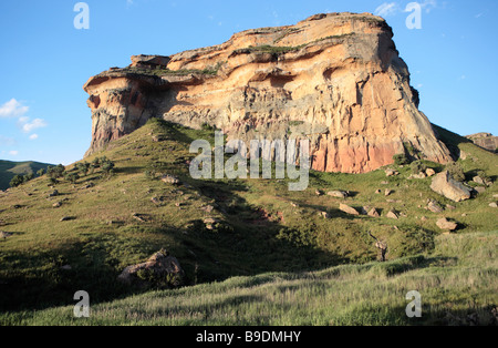 Tipico golden sperone roccioso Golden Gate Highlands National Park in Sud Africa Foto Stock