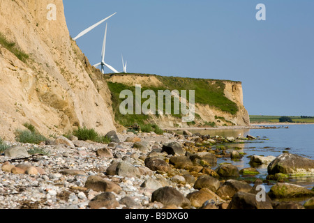 Centrale eolica AErø isola di Funen in Danimarca Foto Stock