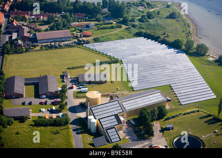 Impianto solare Marstal AErø isola di Funen in Danimarca Foto Stock