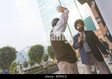 India Gurgaon Tech center 50km da Delhi i dipendenti in pausa Foto Stock