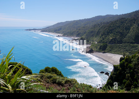 Vista costiera, Paparoa National Park, West Coast, Isola del Sud, Nuova Zelanda Foto Stock