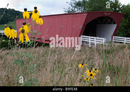 Hogback ponte coperto di Madison County Iowa USA Foto Stock