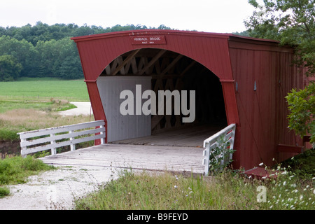 Hogback ponte coperto di Madison County Iowa USA Foto Stock
