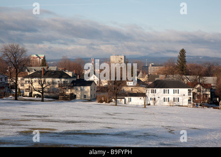 Manchester New Hampshire USA durante i mesi invernali Foto Stock