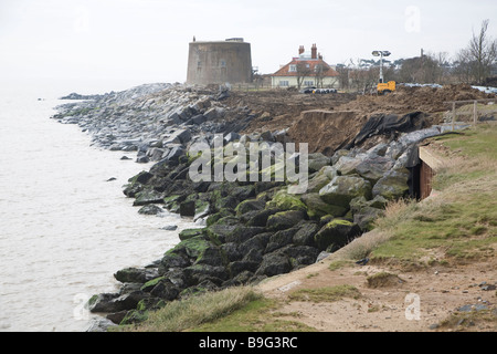 Difesa costiera est riparazioni lane Bawdsey Suffolk in Inghilterra Foto Stock