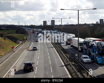 Rallentamenti sulla M42/M6 Link Road, vicino a Birmingham Foto Stock