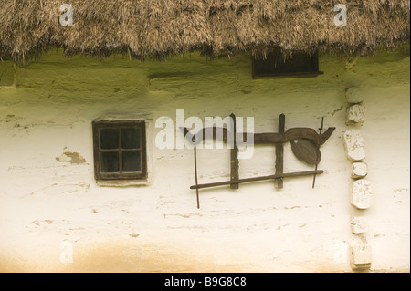 Ungheria Transdanubien Szombathely paese-museo all'aperto-museo casa di paglia di windows ox-forcella ovest-Ungheria Westtransdanubien Foto Stock