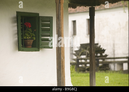 Ungheria Transdanubien Szombathely paese-museo all'aperto-museo casa piantatrice windows posts mill ovest-Ungheria Westtransdanubien Foto Stock