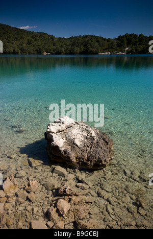 Malo Jezero o 'Piccolo Lago' sull'isola di Mljet, Croazia Foto Stock