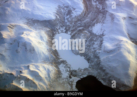 Arial vista di neve in Norvegia Foto Stock