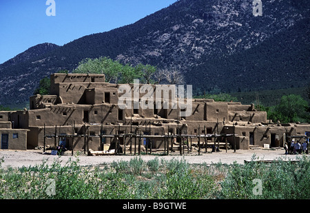 Taos Pueblo, Nuovo Messico, STATI UNITI D'AMERICA Foto Stock