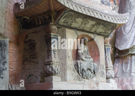 Dazu Rock Carving Grottoe Baodingshan n. 6 grotta Chongqing Cina Asia UNESCO Patrimonio Mondiale del buddismo statua del Buddha arte Foto Stock